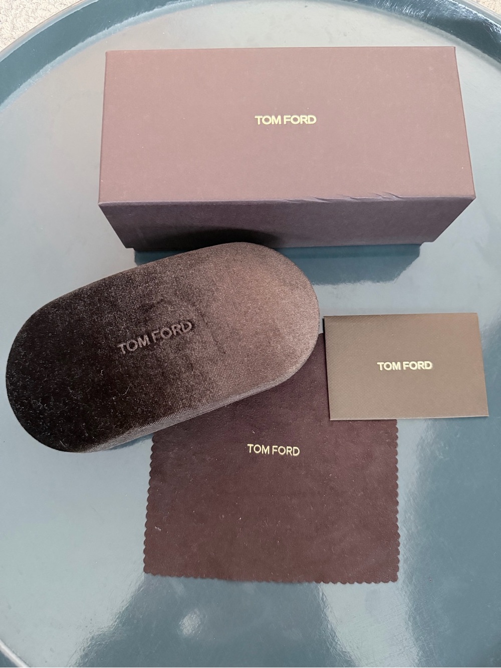 Tom Ford Dark Brown Accessory Gift Set with Gold Logo